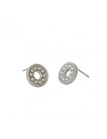 Hot Shell Pearl Geometry Hollow Circle 925 Sterling Silver Stud Earrings