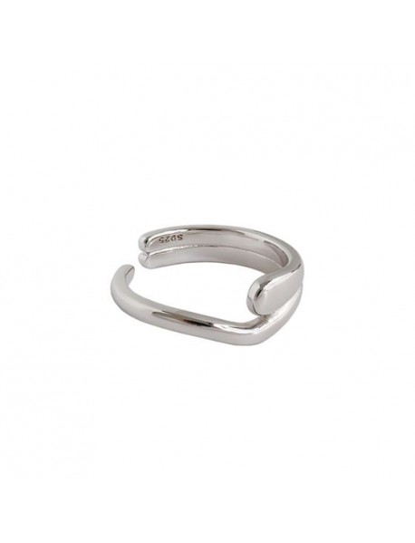 Irregular Heart 925 Sterling Silver Adjustable Ring
