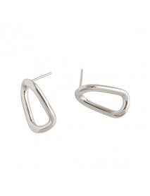 Geometry Irregular Hollow 925 Sterling Silver Stud Earrings