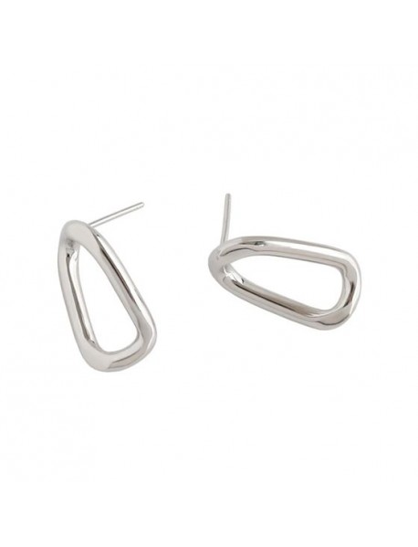 Geometry Irregular Hollow 925 Sterling Silver Stud Earrings