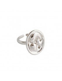 2020 Hot Geometric Ellipse 925 Sterling Silver Adjustable Ring