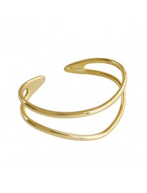 Simple Double Layler 925 Sterling Silver Open Bangle