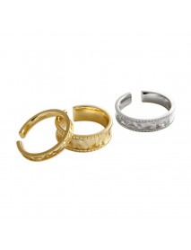 Simple Irregular Folding 925 Sterling Silver Adjustable Ring