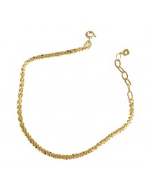 Simple Nugget Crisscross 925 Sterling Silver Bracelet