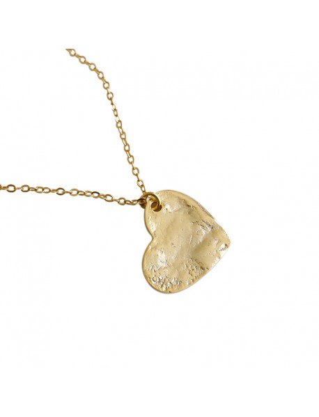 Irregular Surface Heart 925 Sterling Silver Necklace