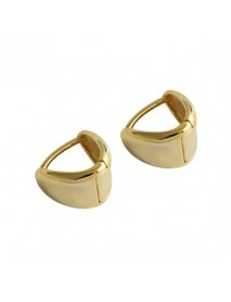 Simple Geometric Triangle 925 Sterling Silver Leverback Earrings