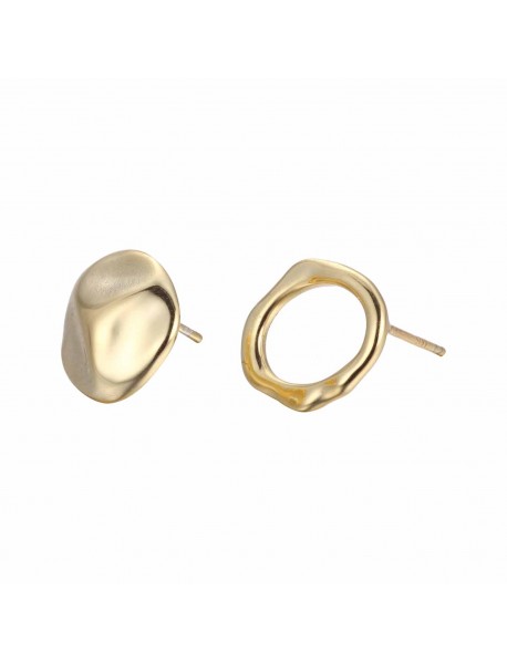 Asymmetric Irregular Geometry 925 Sterling Silver Stud Earrings