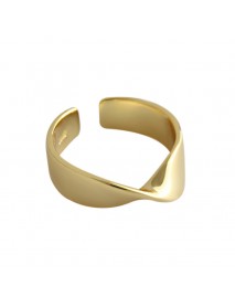 Ins Simple Twisted 925 Sterling Silver Adjustable Ring