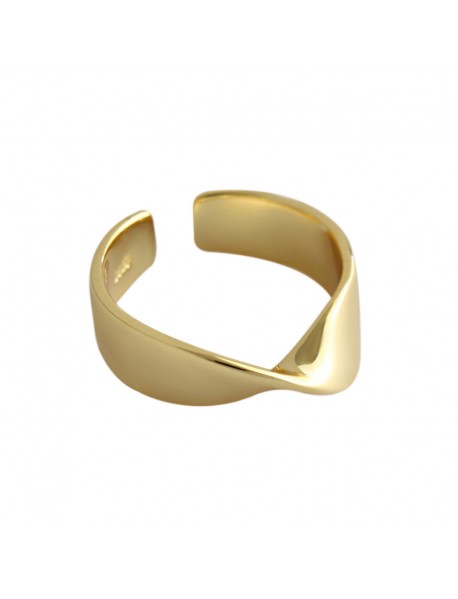 Ins Simple Twisted 925 Sterling Silver Adjustable Ring