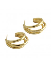 Fashion Three Circles 925 Sterling Silver Hoop Earrings