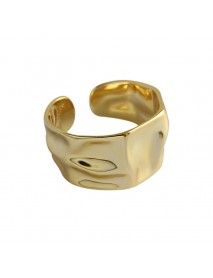 Simple Irregular Concavo Convex 925 Sterling Silver Adjustable Ring