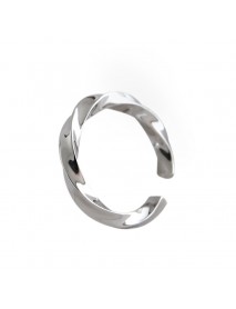 Simple Twisted 925 Sterling Silver Adjustable Ring
