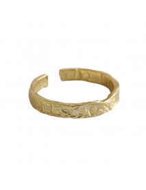 Fashion Concave Convex 925 Sterling Silver Adjustable Ring
