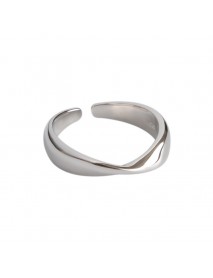 Simple Twisted Distortion 925 Sterling Adjustable Ring