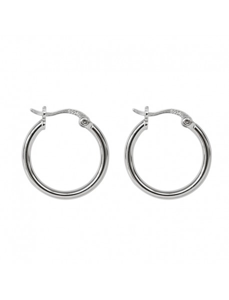 Fashion Simple Round 925 Sterling Silver Hoop Earrings