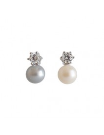 Women Elegant Natural Pearl 925 Sterling Silver Earring