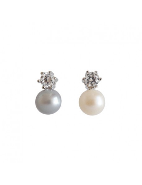 Women Elegant Natural Pearl 925 Sterling Silver Earring