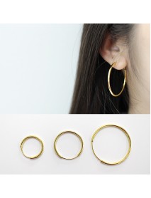 Fashion Yellow Gold Solid 925 Sterling Silver Huggie Hoop Earrings