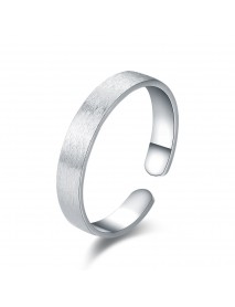 Adjustable Brushed Polishing Solid 925 Sterling Silver Open Size Joint Ring Band