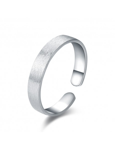 Adjustable Brushed Polishing Solid 925 Sterling Silver Open Size Joint Ring Band