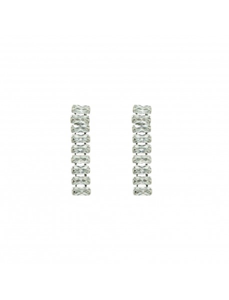 Elegant CZ Chain 925 Sterling Silver Dangling Earrings