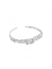 Fashion Irregular 925 Sterling Silver Open Bangle