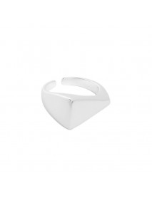 Simple Geometry Irregular Triangle 925 Sterling Silver Adjustable Ring