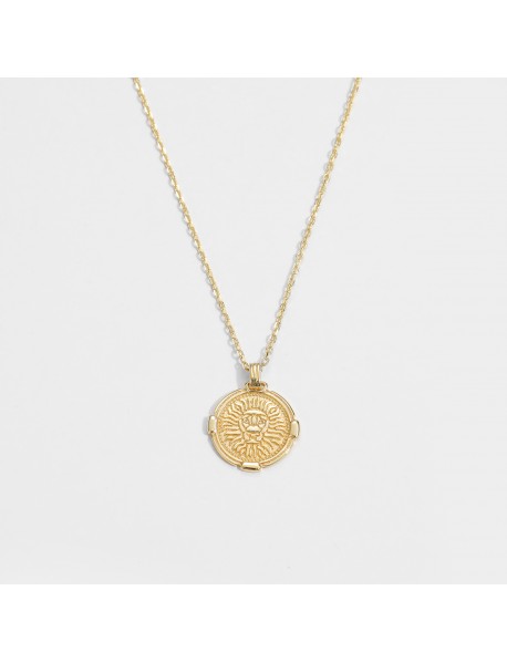 Fashion Gold 2D Lion 925 Sterling Silver Necklace