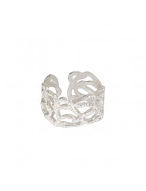 Vintage Irregular Wide Branch Texture 925 Sterling Silver Adjustable Ring