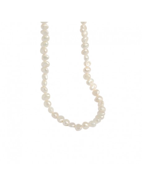 Fashion Baroque Freshwater Pearl 925 Sterling Silver Necklace