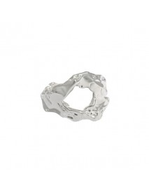 Fashion Irregular Lava 925 Sterling Silver Adjustable Ring
