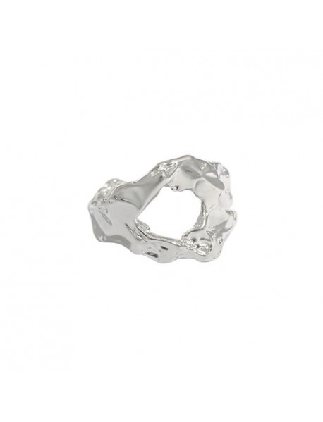 Fashion Irregular Lava 925 Sterling Silver Adjustable Ring