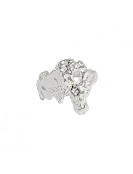 Fashion Irregular Lava Texture 925 Sterling Silver Adjustable Ring