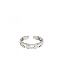 Hollow Heart Girl 925 Sterling Silver Adjustable Ring