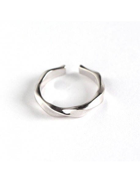 Fashion Twisted 925 Sterling Silver Adjustable Ring