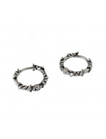 Vintage Twisted 925 Sterling Silver Hoop Earrings
