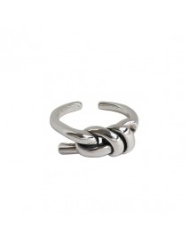 Vintage Knot Simple 925 Sterling Silver Adjustable Ring