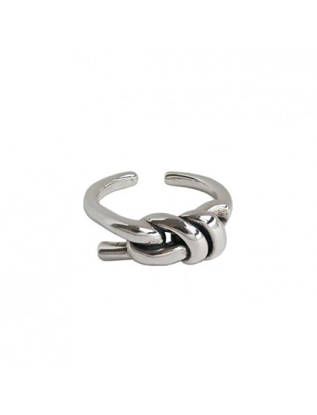 Vintage Knot Simple 925 Sterling Silver Adjustable Ring