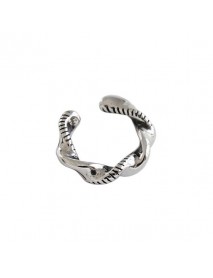 Vintage Twisted 925 Sterling Silver Non-Pierced Earring(Single)