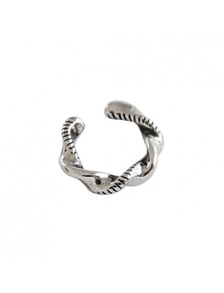 Vintage Twisted 925 Sterling Silver Non-Pierced Earring(Single)