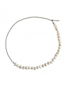 Elegant Irregular Natural Pearls 925 Sterling Silver Choker Necklace