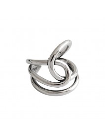 Retro Cross Line Unique Design 925 Sterling Silver Adjustable Ring