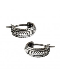 Retro Twisted 925 Sterling Silver Hoop Earrings