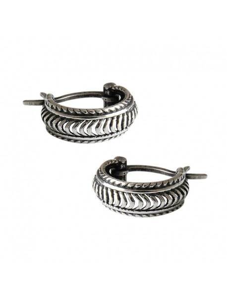Retro Twisted 925 Sterling Silver Hoop Earrings