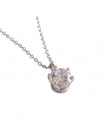 Simple Party Round CZ 925 Sterling Silver Necklace