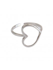 Bridesmaid Hollow Heart 925 Sterling Silver Adjustable Ring