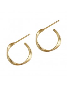 Simple Twisting 925 Sterling Silver Hoop Earrings