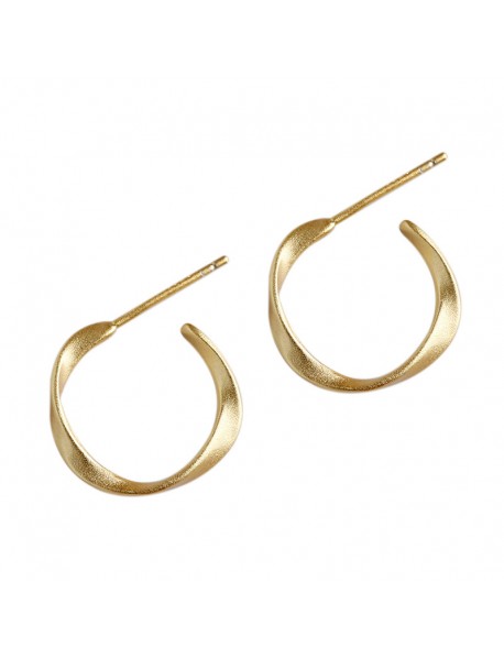 Simple Twisting 925 Sterling Silver Hoop Earrings