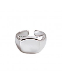Signet Geometric Chic Square 925 Sterling Silver Adjustable Ring