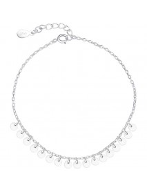 Beautiful Shining Small Slice 925 Sterling Silver Anklet